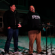 Richard Fierro, left, talks with his brother Ed Fierro standing with him for support at his home during a news conference about his efforts to subdue the gunman in the Club Q nightclub shooting Monday, Nov. 21, 2022, in Colorado Springs, Colo.